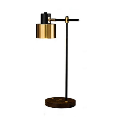 1-Light Nightstand Lamps Minimalism Style Cylinder Shape Metal Table Light