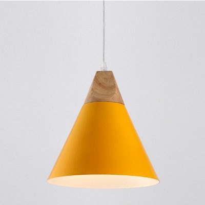 1-Light Suspension Pendant Modern Style Cone Shape Metal Hanging Ceiling Light