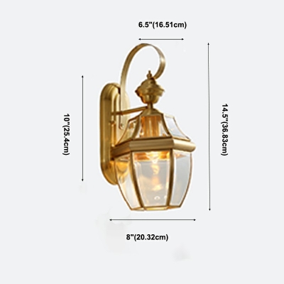 1 Light Wall Sconce Light Fixture Brass Industrial Outdoor Vintage Wall Mounted Lamps
