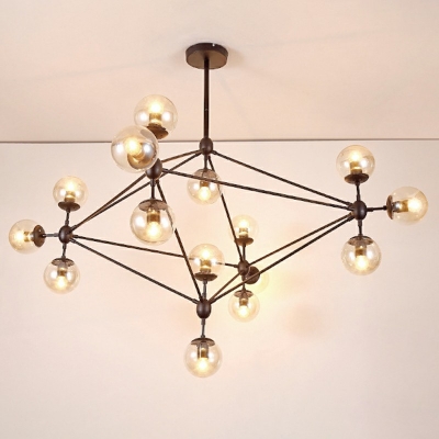 15 Lights Minimalism Sputnik Light Fixture Glass Ball Hanging Pendant Lights