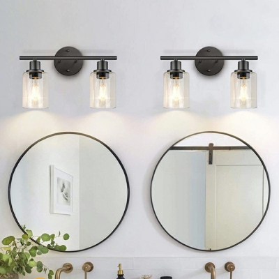2 Lights LED Wall Sconce Nordic Style Glass Metal Vanity Light for Dressing Table