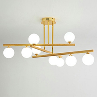 9-Light Suspension Pendant Light Modernist Style Round Shape Glass Chandelier Lights