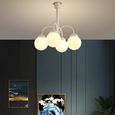 American 4 Lights Glass Traditional Chandelier Lighting Fixtures Vintage Bedroom Hanging Chandelier