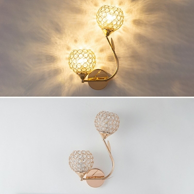 Creative Crystal 2 Lights Wall Sconce Light for Bedroom Corridor and Restaurant