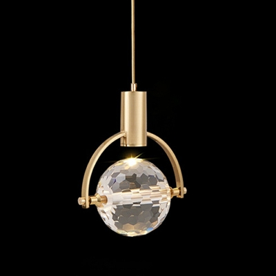Crystal Globe Pendnats Light Fixtures 1 Light LED Elegant 1 Light Modern Hanging Ceiling Lights