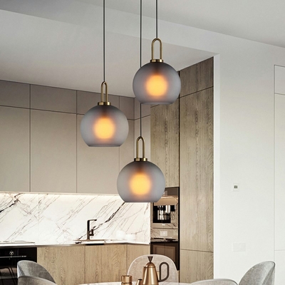 Industrial Hanging Pendant Lights Glass Hanging Lamp Kit for Bedroom Living Room