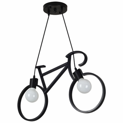 Metal Chandelier Lighting Fixtures Industrial 2 Lights Living Room Creative Bike Shade Ceiling Chandelier
