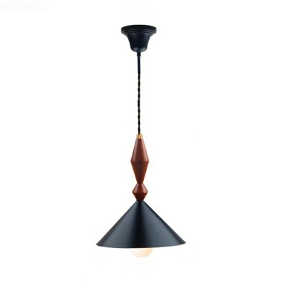 Minimalist Cone Commercial Pendant Lighting Wood and Metal Pendant Light