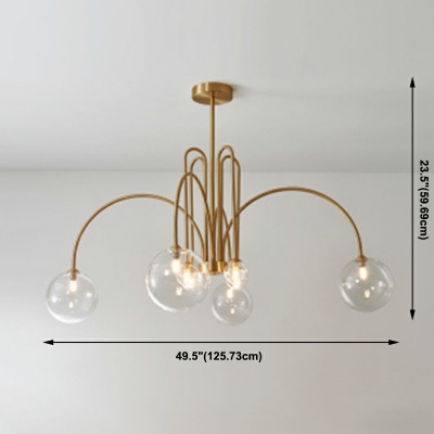 Modern Style LED Chandelier Light 8 Lights Nordic Style Metal Glass Pendant Light for Bedroom