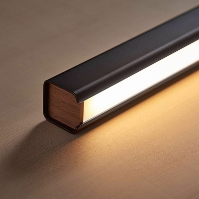 1 Light Linear Shade Pendant Light Modern Style Metal Hanging Light for Living Room