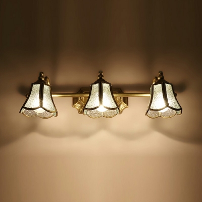 3-Light Wall Mounted Light Traditional Style Cone Shape Glass Sconce Lights