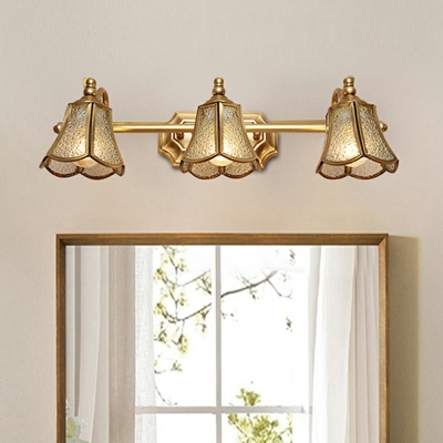 3-Light Wall Mounted Light Traditional Style Cone Shape Glass Sconce Lights