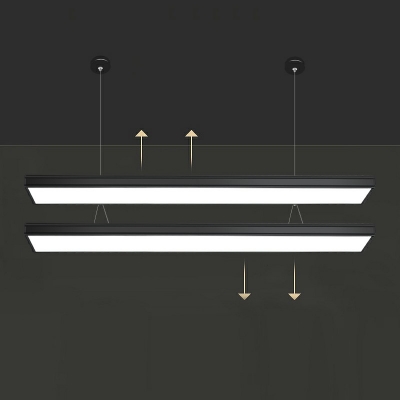 Contemporary Acrylic Island Lighting Fixtures Rectangular Metal Chandelier Light Fixture