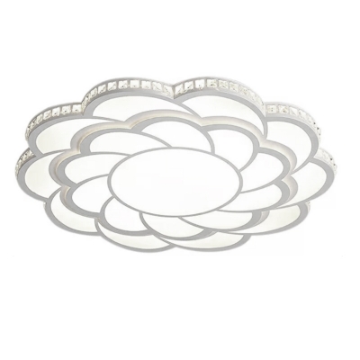 Contemporary Petal Flush Ceiling Light Dining Room LED Light Fixture in Warm/White