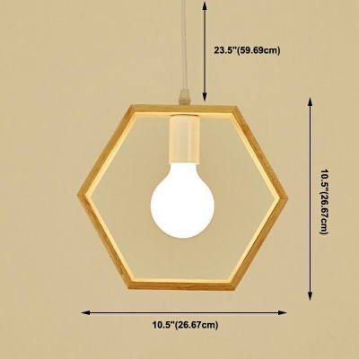 Modern Simple Drop Pendant Wood Material Hanging Light Fixtures for Bedroom Living Room