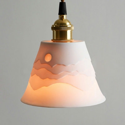 Modern Style LED Pendant Light Nordic Style Ceramic Hanging Light for Bedside Coffee Shop