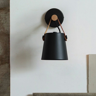 Modern Wall Sconces Lighting Fixtures Wood Cylinder 1 Light Indoor Wall Hanging Lights