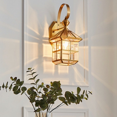 Nordic Style LED Wall Sconce Light Modern Style Metal Glass Wall Light for Courtyard
