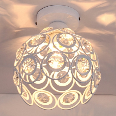 1-Light Flush Mount Light Contemporary Style Ball Shape Metal Ceiling Mounted Fixture