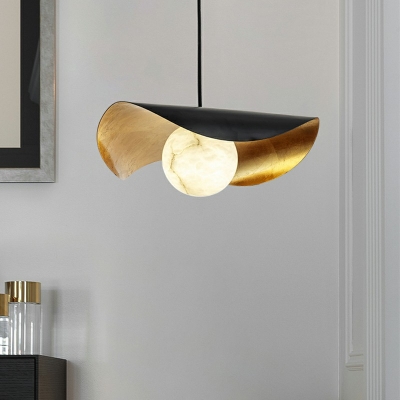 1-Light Pendant Lighting Fixtures Simplicity Style Globe Shape Metal Suspension Light