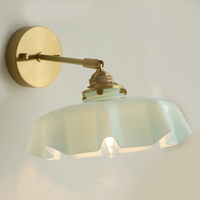 1-Light Sconce Lamp Minimal Style Scalloped Shape Metal Wall Lighting Fixtures