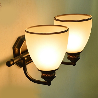 2-Light Sconce Lamp Traditional Style Cone Shape Metal Wall Light Fixtures