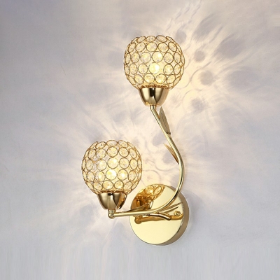 2-Light Sconce Light Fixtures Modernist Style Globe Shape Metal Wall Mounted Lamps