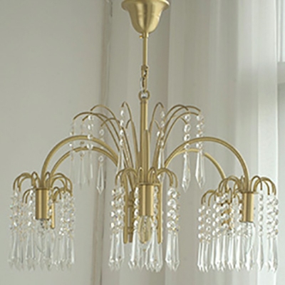 6-Light Ceiling Lamp Traditional Style Raindrop Shape Metal Chandelier Light Fixture