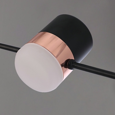 6-Light Island Chandelier Lights Minimalist Style Cylinder Shape Metal Neutral Light Pendant Lighting