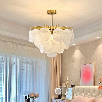 8-Light Chandelier Lighting Fixtures Traditional Style Round Shape Glass Ceiling Pendant Light