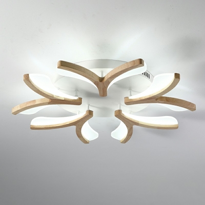 Contemporary Coral Flush Mount Ceiling Light Fixtures Wood Ceiling Mounted Light