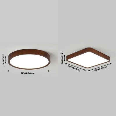 Contemporary Geometrical Flush Mount Ceiling Light Fixtures Wood Ceiling Mounted Light