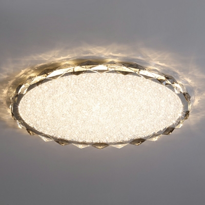Contemporary Round Flush Mount Ceiling Light K9 Crystal Led Ceiling Lights