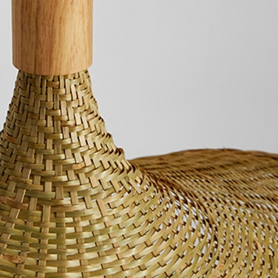 Contemporary Straw Hat Hanging Light Fixture Bamboo Pendant Lighting Fixture