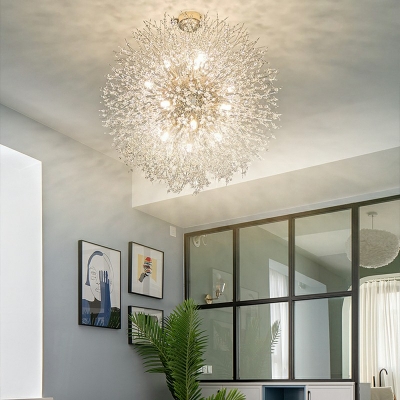 Creative Crystal Decorative Chandelier Dandelion Shape Light for Hall Bedroom and Corridor