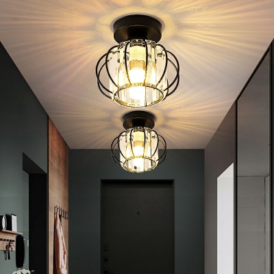 Creative Crystal Warm Decorative Semi-Flush Mount Ceiling Fixture for Corridor Bedroom and Hall