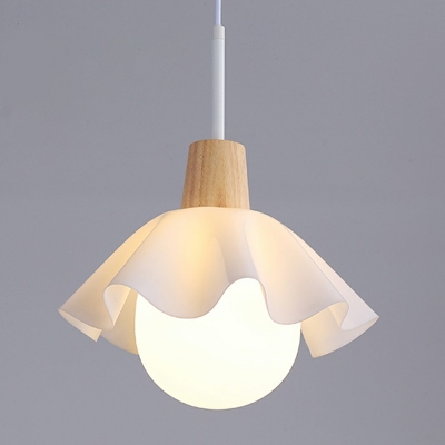 Globe Modern Minimalist Hanging Lamp Wood Simplicity Pendant Lighting Fixtures for Living Room
