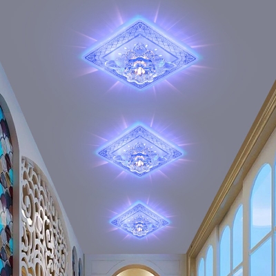 Modern Concealed Crystal Decorative Flushmount Light for Hotel Bar and Dinning Room