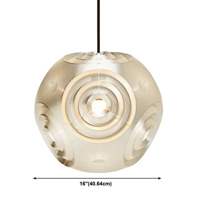 1-Light Pendant Lamp Minimalist Style Geometry Shape Metal Suspension Light
