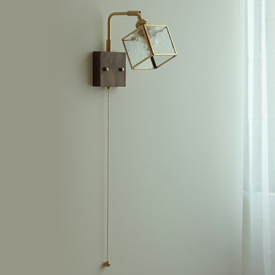 1-Light Sconce Lamp Minimal Style Square Shape Metal Wall Lighting Fixtures