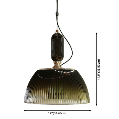 1-Light Suspension Lamp Contemporary Style Cone Shape Glass Hanging Light Fixtures