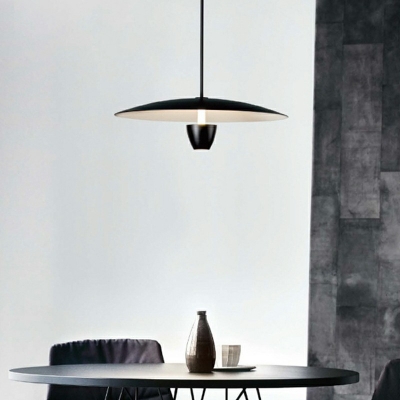 1-Light Suspension Pendant Minimalist Style Cone Shape Metal Warm Light Ceiling Lamp