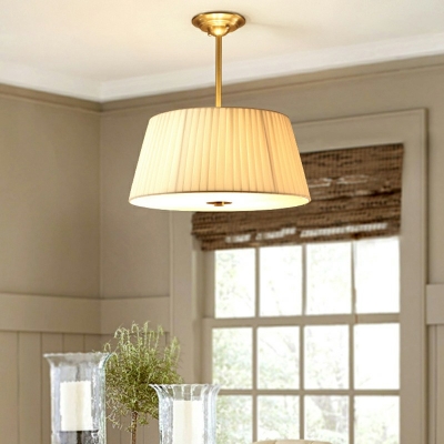4 Light Traditional Flush Mount Ceiling Light Fabric Shade Fixtures Ceiling Lamp for Living Room