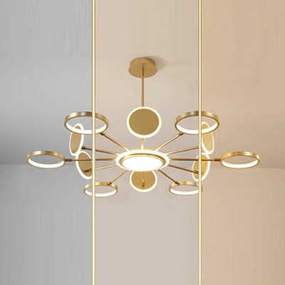 Contemporary Circular Chandelier Pendant Light Metal Pendant Lighting Fixture