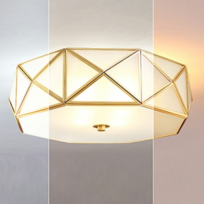 Creative Glass Colonial Style Flushmount Light for Corridor Hallway and Bedroom