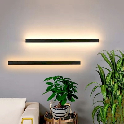 Linear 1 Light Black Modern Wall Sconces Lighting Fixtures Minimal Wall Lamp for Bedroom