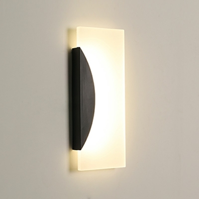 Modern Flush Mount Wall Sconce 1 Light Warm Light Wall Lighting Ideas for Bedroom