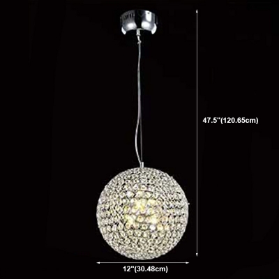 Modern Hanging Lamp Kit Warm Light Global Crystal Hanging Light Fixtures for Living Room Bedroom