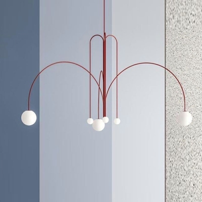 Modern Style LED Chandelier Light Minimalism Style Metal Glass Pendant Light for Living Room