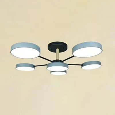 Nordic Style Chandelier Light Fixture 6 Lights Modern Macaron Ceiling Chandelier for Living Room